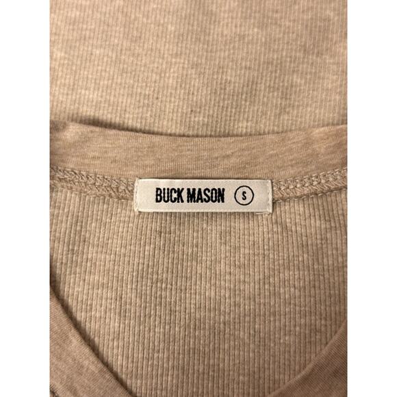 Buck Mason Beige Long Sleeve Henley Top - Picture 7 of 8